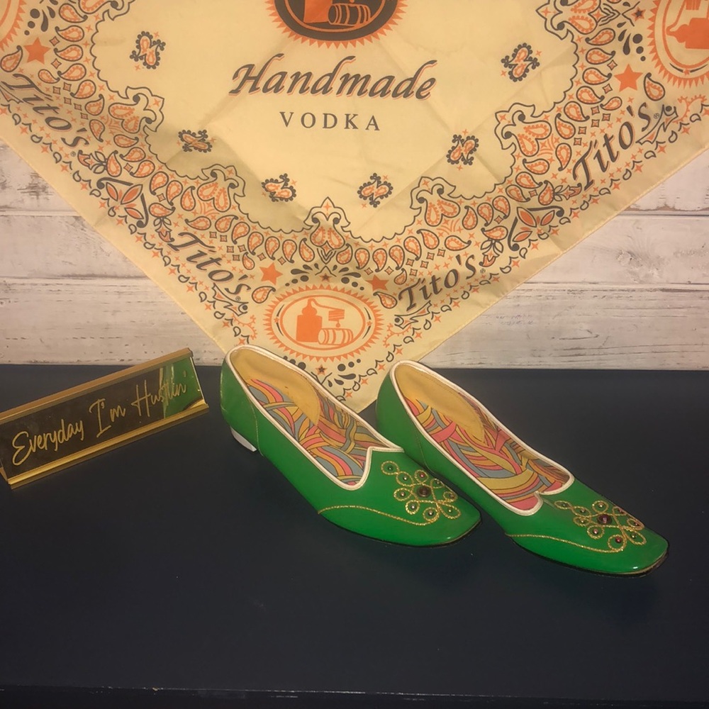 Ladies vintage Kookies leather bling flats size 8.5